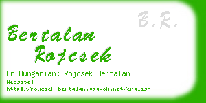 bertalan rojcsek business card
